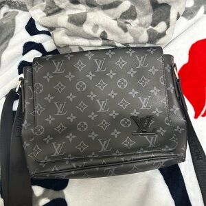 Louis Vuitton Black and Gray Monogram Crossbody